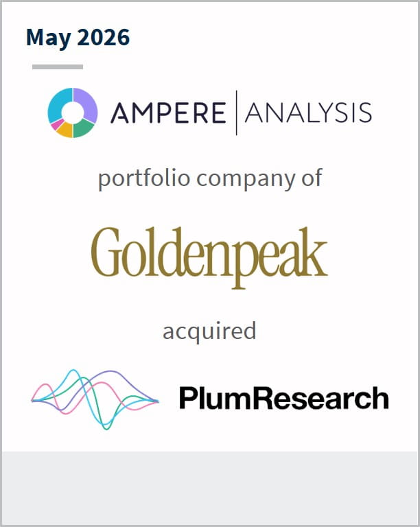 May 2026 Ampere Analysis portfolio company of Goldenpeak acquired Plum Research