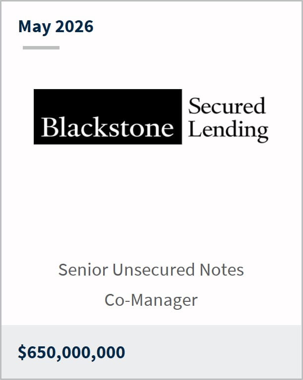 May 2026 Blackstone Secured Lending Senior Unsecured Notes Co-Manager $650,000,000