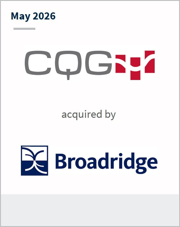 May 2026 CQG acquired by Broadridge