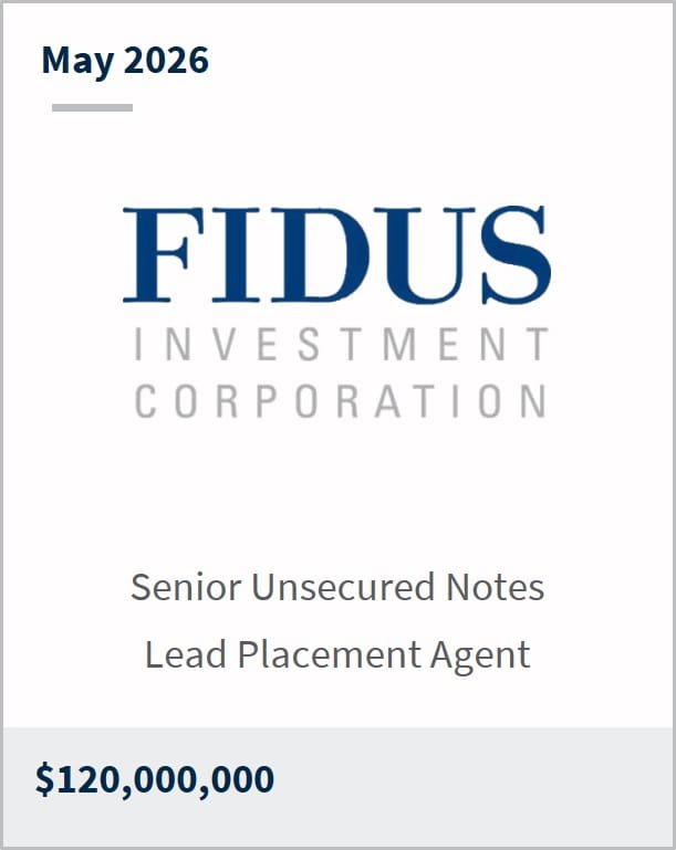 May 2026 Fidus Investment Corporation Senior Unsecured Notes Lead Placement Agent $120,000,000