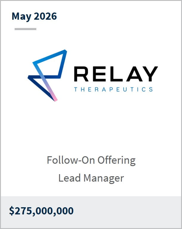 May 2026 Relay Therapeutics Follow-On Offering Lead Manager $275,000,000